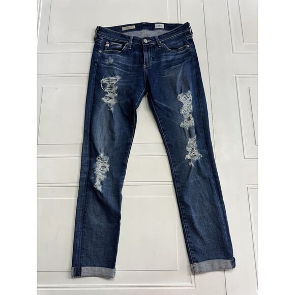 AG Adriano Goldschmied Jeans Women's 26 The Stilt Cigarette Roll Up Distressed - Picture 1 of 7